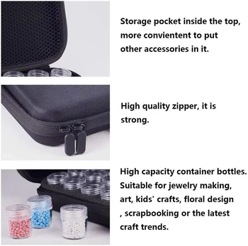 Naujas parduoti diamond siuvinėjimo diamond tapybos 60 lizdas įrankių reguliuojamas plastikinio saugojimo krepšys eterinio aliejaus saugojimo krepšys su užtrauktuku dizainas