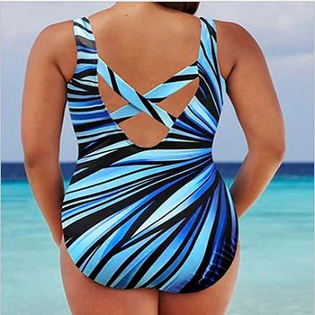 Naujas Plus Size 5XL Moterų Spalvingas Paplūdimio maudymosi kostiumėlį, Viena Moterų Vienetų Seksualus Backless Maudymosi Kostiumas Moterims Vasaros Paplūdimio Drabužiai