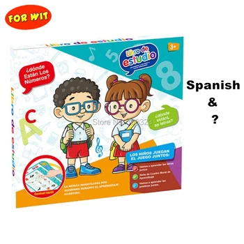 Naujas Punktas ispanų ir anglų kalbos Mokymosi Knyga, Vaikų Ebook Žaislai Ankstyvojo Ugdymo Mašina,Vaikas Geriausiai Daugiafunkcį Skambantį vaikystės draugas