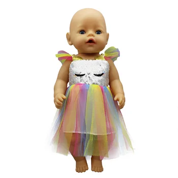 Naujas Rainbow šydas Lėlės Drabužiai Tinka 18inch/43cm gimęs kūdikis Lėlės drabužiai atgimsta Lėlės Priedai