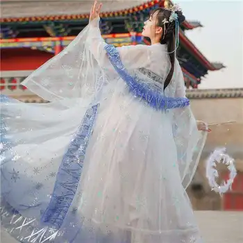 Naujas Retro Tang Dinastijos Hanfu Guzheng Kostiumas Vasaros Studentų Kostiumą Lady Moterų Hanfu Suknelė Kinijos Tradicinės Pasakos Cosplay