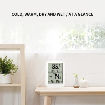 Naujas Skaitmeninis Termometras su Drėgmėmačiu Jutiklinis Ekranas Temperatūros Drėgmės Matuoklis Stebėti Max Min Rekordą Patalpų Namuose