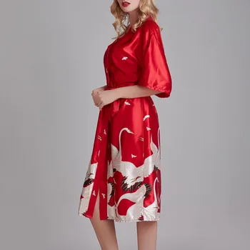 Naujas Stilius Ponios Kimono Šilko Imitacijos Chalatas, Atsitiktinis Ponios Pižama, Namų Paslauga