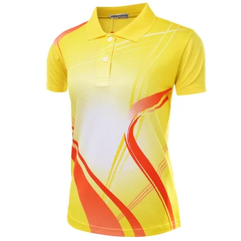 Naujas Teniso T Shirts Vyrų / Moterų golfo rinkinys Badmintono t marškinėliai + Šortai Stalo Teniso drabužiai sausas-cool Rinkiniai Ping pong Drabužius Geltona