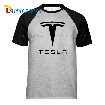 Naujas Tesla Vasaros vyriški Laisvalaikio Marškinėliai aukštos kokybės Print T Shirt Raglan rankovėmis, O-Kaklo Streetwear Tees Hip-Hop Viršūnės