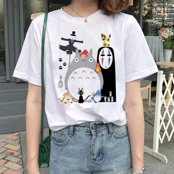 Naujas Top moteriški marškinėliai Totoro Harajuku T-shirt Moterims 