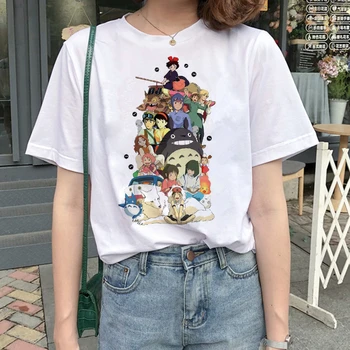 Naujas Top moteriški marškinėliai Totoro Harajuku T-shirt Moterims 