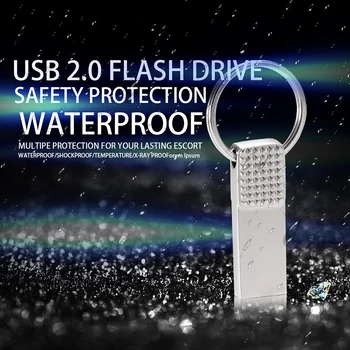 Naujas Verslo Nerūdijančio Plieno Metalo USB Flash Diskas 128GB 64GB USB 2.0 Pen Drive 16GB 32GB 8GB 4GB Flash Pen Ratai Memo Mobile