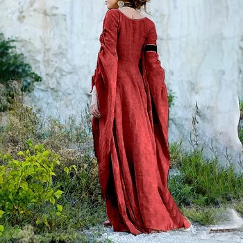 Naujas Viduramžių Moterų Suknelė Renesanso Grindų Ilgio Suknelė Chemise Suknelė Apdaras Kostiumas Ilgomis Rankovėmis Gotikos Suknelė Suknelė Cosplay Costum