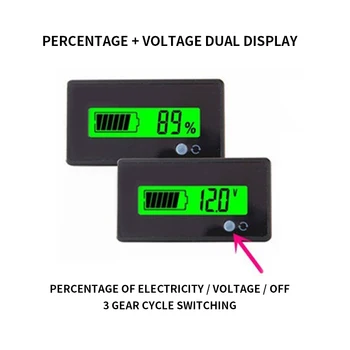 Naujas Švino-rūgšties Baterijos Talpos Indikatorius voltmetras Baterijos Talpa Įtampos Stebėti Voltmeter LCD MonitorLead-rūgštis