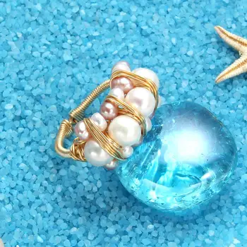 Naujas Žiedas Gamtos Baroko Gėlavandenių Perlų Žiedai Moterims Vestuvių Dovaną, Originalaus Dizaino Rankų Darbo Žiedas Pearl Fine Jewelry