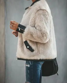 Naujausias Atvykimo XS-XL Moterų Šiltas Meškiukas Kišenėje Vilnos Švarkai Outwear Kailis Gatvės Viršūnes Striukės Užtrauktukas Outwear Moteriški Paltai