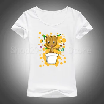 Naujausias Globėjai Galaxy 2 Moterys t-shirt Anime kūdikių pop-g-root Vasaros juokinga, aš ESU G-ROOT Marškinėliai Moteriška Kietas Viršūnes