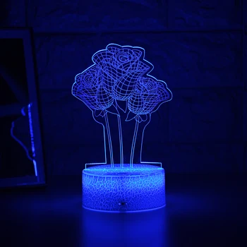 Naujausias Kid Šviesos Naktį 3D LED Nakties Šviesos Kūrybos Lentelė, Naktiniai staleliai, Lempa Romantiška Rožė šviesos Vaikai Gril Namų Dekoravimo, Dovanų