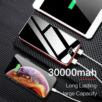 Naujausias už Xiaomi Galia Banko 30000mAh USB Greito Įkrovimo Nešiojamų Powerbank 30000 Išorės Baterija Greitai Įkrauti Poverbank