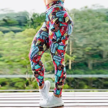 Naujo Dizaino, Moterų antblauzdžiai Seksuali Aukšto Juosmens Spausdinti Legging Ruožas Kvėpuojantis Moterų Push Up Fitneso Slim kelnės treniruotės antblauzdžiai