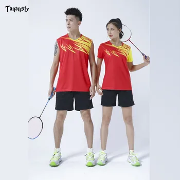 Naujoji kolegija Tinklinis Uniformas Mens Marškinėliai be rankovių T Marškinėliai Vyrams badmintono marškinėliai Stalo Teniso Rinkinys Komanda Veikia Sporto Fitneso