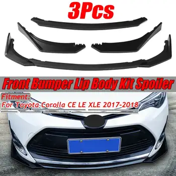 Naujoji Matinė Juoda Automobilio Bamperio Splitter Lūpų Reflektoriai Lūpų Spoileris Apdaila Guard Difuzorius Toyota Corolla CE LE XLE 2017 2018