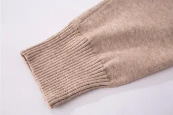 Naujos kelnės mados Moterų kostiumas Rudens žiemos Vilnonių Kašmyro Megztinių Kostiumas V-kaklo Džemperis Tracksuit Moterims Dviejų dalių Rinkinys, mezgimo