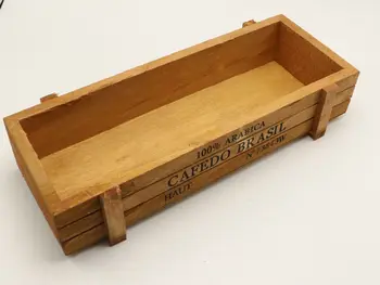 Naujos Medienos Sultingi Miniatiūriniai Vazonas Stačiakampio Lovio Medžio Dėklas Dėžutė 22X8cm