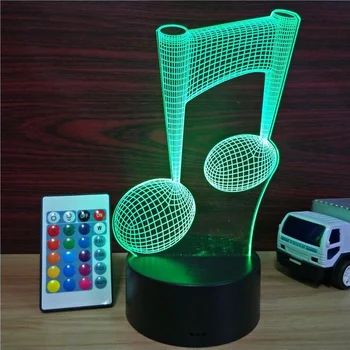 NAUJOS Muzikos Pastaba 3D Apdailos Lovos Miega naktinė lempa Touch Spalvinga USB LED Kūrybos Judesio Lentelė Naktį Šviesos Vaikų Dovanų