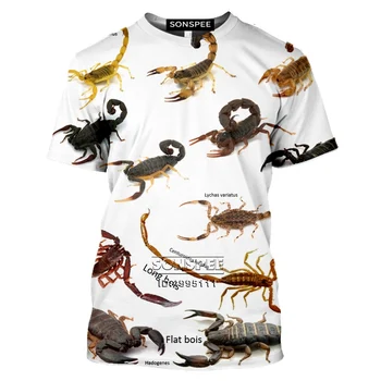 Naujų Gyvūnų Dykumos Skorpionas marškinėliai Vyrams 3D Print T-Marškinėliai Moterims Atsitiktinis Marškinėlius trumpomis rankovėmis Negabaritinių Drabužius Hip-Hop Tee marškinėliai
