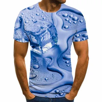 Naujų Kūrybinių lietaus lašas Spausdinti 3d T-shirt Marškinėliai Vyrų Mados Tendencija Trumpas rankovėmis Apvalios Kaklo T-shirt Vyrai/moterys Visas rungtynes, T-shirt