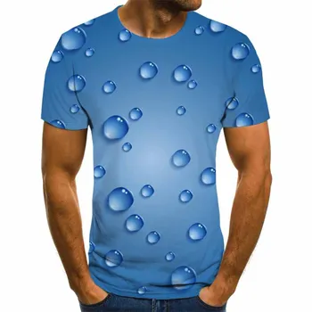 Naujų Kūrybinių lietaus lašas Spausdinti 3d T-shirt Marškinėliai Vyrų Mados Tendencija Trumpas rankovėmis Apvalios Kaklo T-shirt Vyrai/moterys Visas rungtynes, T-shirt