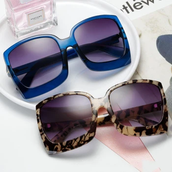 NAUQ naujas didelis rėmeliai, saulės akiniai moterų derliaus aikštė akiniai nuo saulės vyrams, prekės ženklo dizaineris tendencija moterų gradientas veidrodis akiniai
