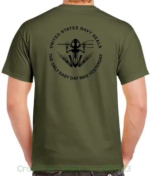 Navy Seal T-shirt - 2 Pusių - Vienintelė Lengva Diena Buvo Vakar - 1238 - 2 Vasaros Stiliaus Marškinėliai