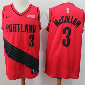NBA Portland Trail Blazers #00 #3 #22 Vyrų Krepšinio Jersey City Edition Swingman Megztiniai Dygsniuotos Vyrų Krepšinio Megztiniai
