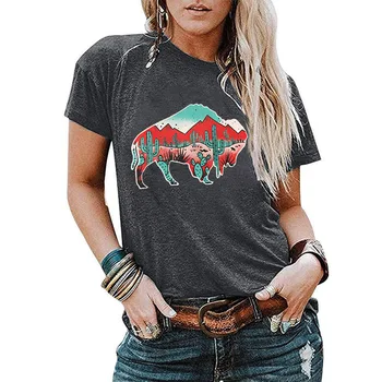 NCLAGEN 2020 m. Moteris Cactus Modelio Spausdinti Apvalios Kaklo trumpomis Rankovėmis T-shirt Grafinis Tee Derliaus Estetinės Drabužius Omighty Laisvas