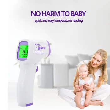 Ne-Kreipkitės Skaitmeninis ir Spindulių Termometras su Lazeriu Temperatūros Jutiklis Ginklą Matuoklis su LCD Ekranu, skirtas Suaugusiems, Vaikams, Kūdikiams Dropship