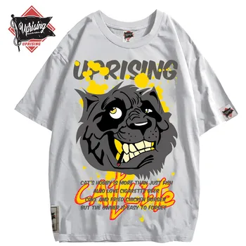 Negabaritinių T Shirts Japanese Ninja Katė T-shirt pusė rankovės Ukiyoe katės marškinėlius Hip-Hop Streetwear Medvilnės Viršuje Tees lašas laivybos