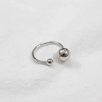 Nekilnojamojo 925 sterlingas sidabro piršto žiedai moterims mažas big balls Madinga fine Jewelry Didelio Aukščio Antikvariniai Žiedai Anillos
