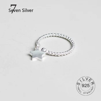 Nekilnojamojo 925 sterlingas sidabro žiedai moterims žvaigždžių kutas Madinga fine Jewelry atidarykite Reguliuojamas Antikvariniai Žiedai Anillos dovana