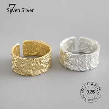Nekilnojamojo 925 sterlingas sidabro žiedai moterims matinis paviršius aukso spalva Madinga fine Jewelry Didelio Aukščio Antikvariniai Žiedai Anillos