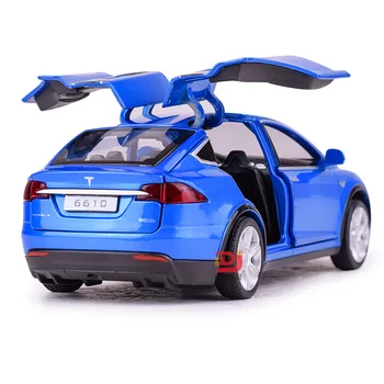 Nemokamas Pristatymas 1:32 Diecast Lydinio Automobilio Modelį Žaislai Tesla Traukti Atgal Elektroninių Žaislų Su Modeliavimas Šviesos Ir Muzikos