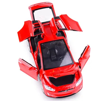 Nemokamas Pristatymas 1:32 Diecast Lydinio Automobilio Modelį Žaislai Tesla Traukti Atgal Elektroninių Žaislų Su Modeliavimas Šviesos Ir Muzikos