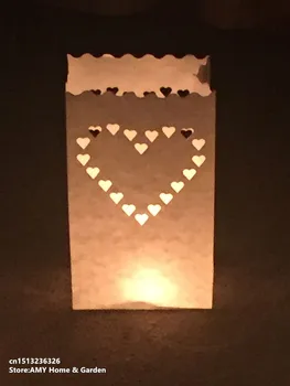 Nemokamas pristatymas 10VNT Vestuvių Širdies Arbatos Šviesos Turėtojo Luminaria Popierius Žibintai Žvakė Maišelį Namų Valentino Dienos Dovanos Šalis Decoratio