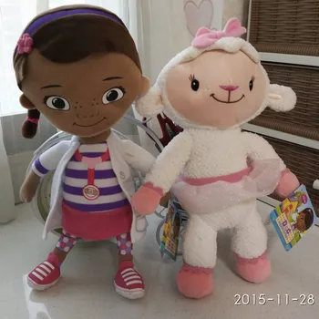 Nemokamas Pristatymas 1set Originalus Doc McStuffins pliušinis minkšti žaislai,Laima mergina ir McStuffin Lambie avių pliušinis Vaikams & baby dovanų
