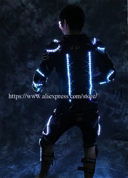 Nemokamas pristatymas mens lemputės LED tron kostiumas led šviesos kostiumas veiklos dėvėti