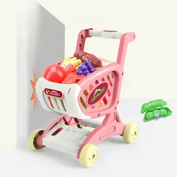 Nemokamas Pristatymas Mini Kids Pirkinių Krepšelį Nustatyti Žaislai Cuttable Vaisių, Daržovių Dovana Berniukams, Mergaitėms C63C