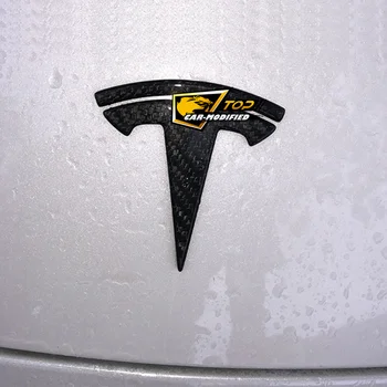 Nemokamas pristatymas modifikuoti automobilio logotipas priedai anglies pluošto priekinis ir galinis logotipas pleistras Tesla modelis 3