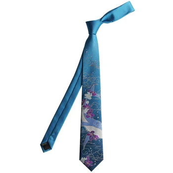 Nemokamas Pristatymas Naujos Vyrų vyrų Originalus dizainas, spausdinami kaklaraištis studentų dovana necktie jūros mėlyna gradientas siuvinėjimo kaklaraištis violetinė gėlė