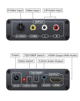 Neoteck Lydinio AV Composite S-Video, HDMI Su 3.5 mm Audio Converter Upscaler 720P/ 1080P NE N64 Sega Genesis PS2 PS3