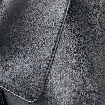 Nerazzurri Dirbtiniais odos striukės moterims ilgomis rankovėmis raišteliu rudenį 2019 moteriški drabužiai plius dydis black pu odinė striukė 4xl