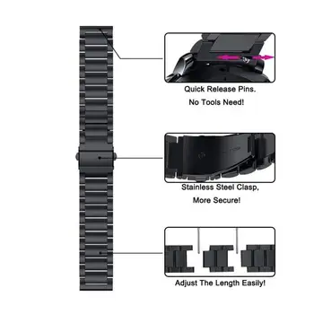 Nerūdijančio Plieno Dirželis Garmin Vivoactive 3S 4S/Vivomove 3 4 Watchband Už Xiaomi 