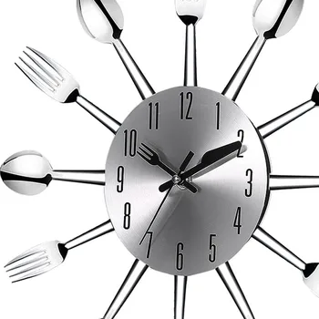Nerūdijančio plieno peilis ir šakutė šaukštas virtuvės restoranas sieninis laikrodis Namų Puošybai