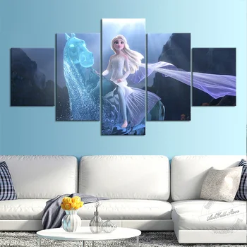 Neįrėminti 3 Gabalas Sušaldyti 2 Elsa Sienos Meno Nuotrauka Cartoon Tapybos Vaikų Kambario Dekoras Drobė Menas, Sienų Tapyba Filmo Plakatas
